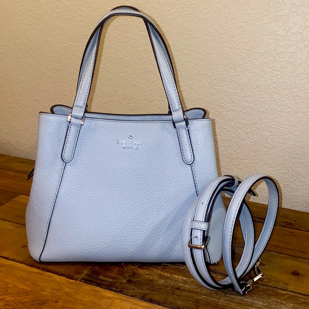 Kate Spade MEDIUM TRIPLE COMPARTMENT Satchel Crossbody Bag, Ocean Fog, Jackson